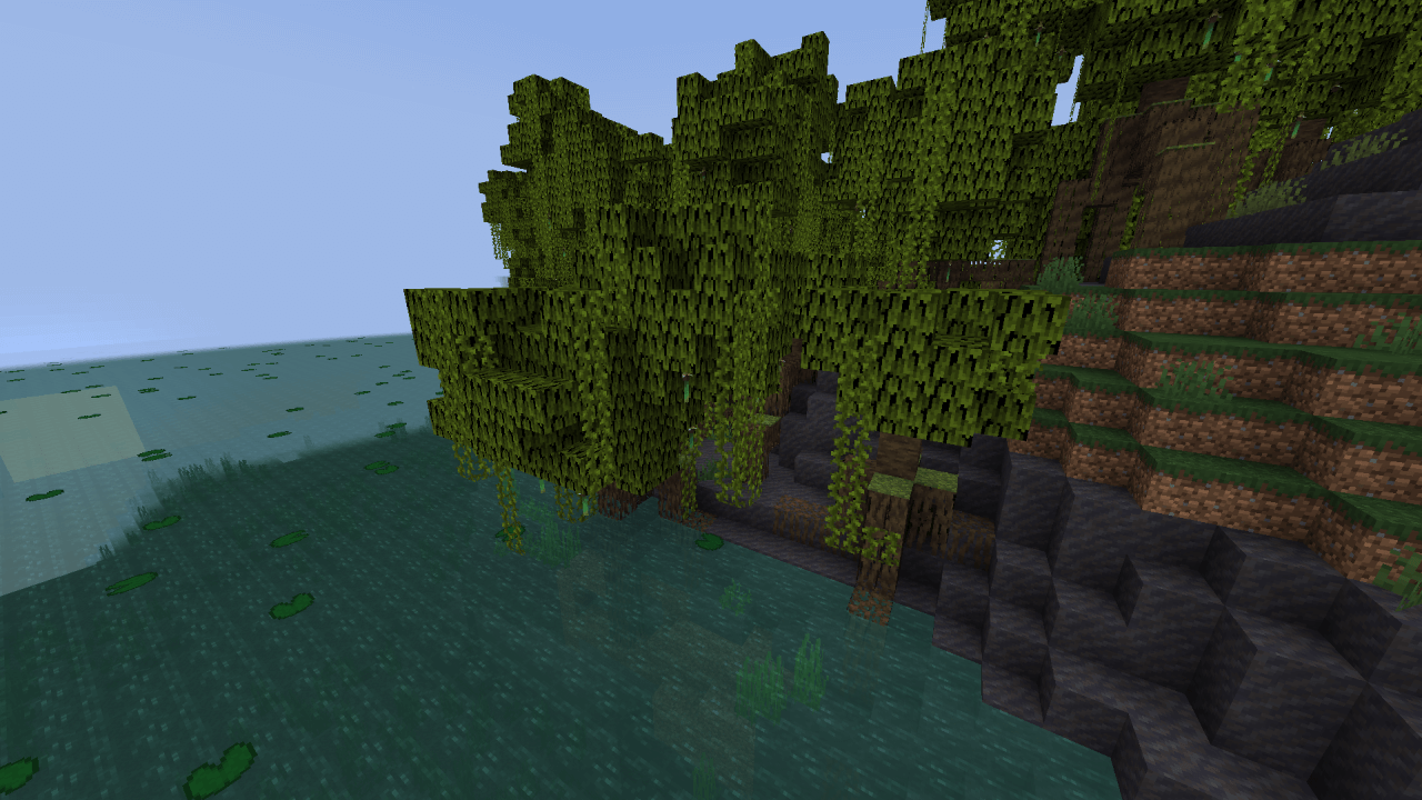 地上と水中に生えているマングローブの木