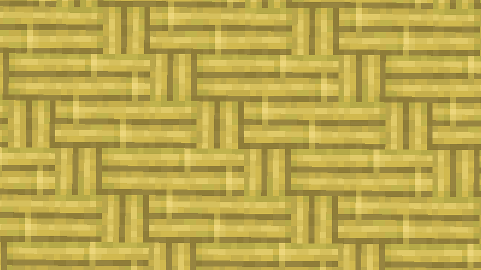 竹の板材と竹細工を組み合わせた床