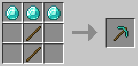 ダイヤモンドのツルハシのクラフト方法