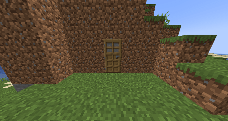 ドア付きの土壁
