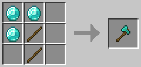 ダイヤモンドの斧のクラフト方法