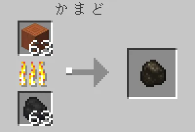 樹皮を剥いだアカシアの原木をかまどで焼く様子