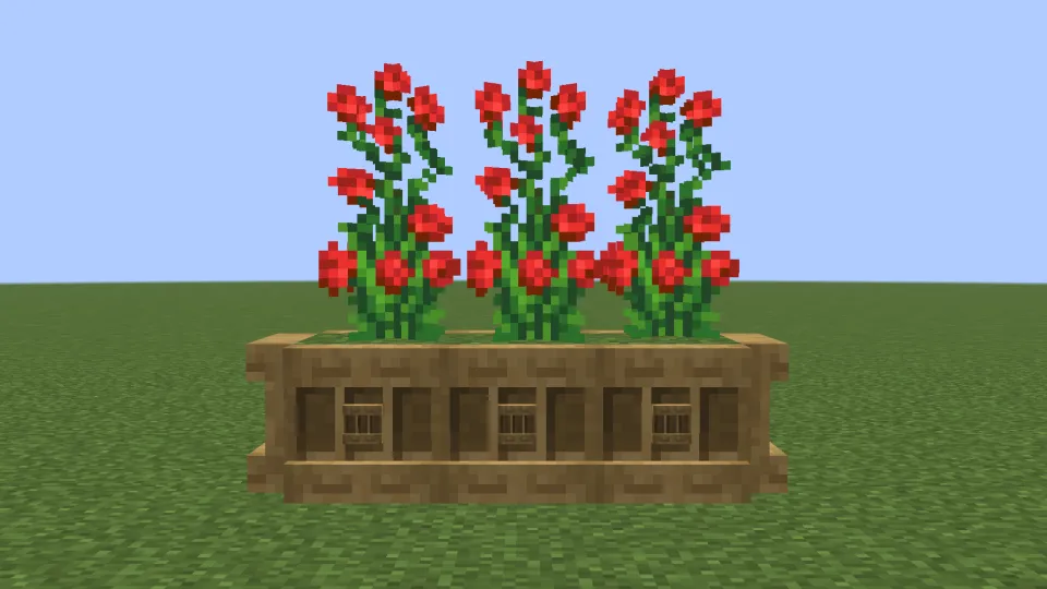 オークの棚で花壇を作っている様子