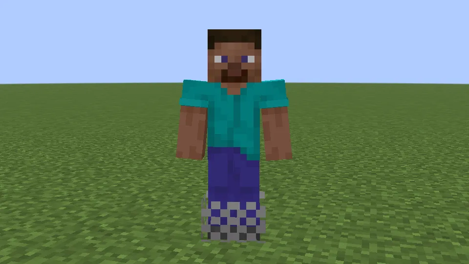 チェーンのブーツを装備しているプレイヤー