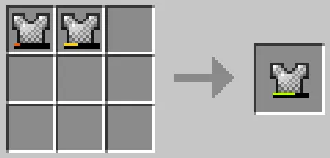 作業台のクラフトグリッドでチェーンのチェストプレートを合成