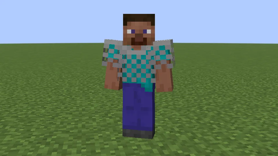 チェーンのチェストプレートを装備しているプレイヤー