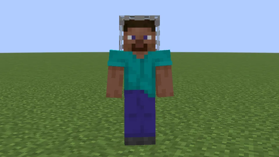 チェーンのヘルメットを被っているプレイヤー