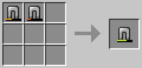 作業台のクラフトグリッドでチェーンのレギンスを合成