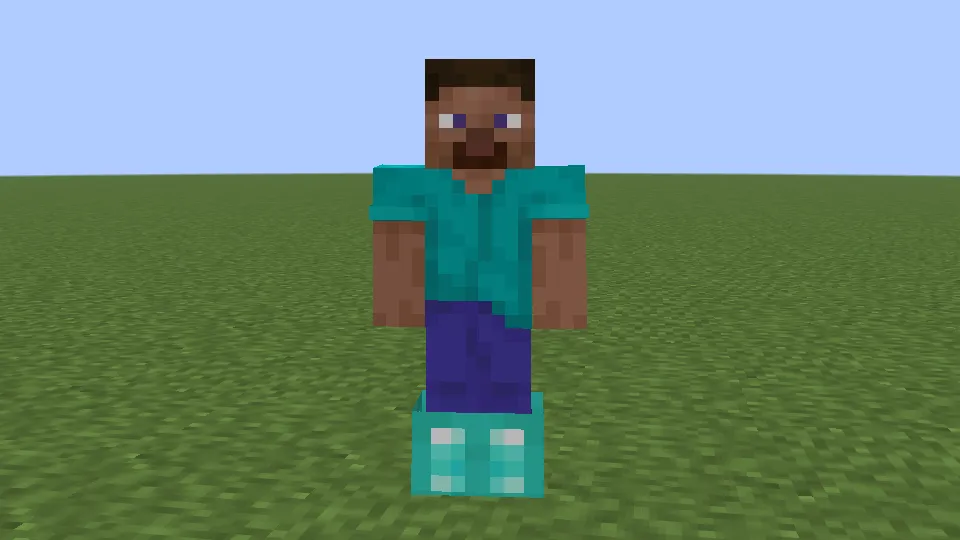 ダイヤモンドのブーツを装備しているプレイヤー