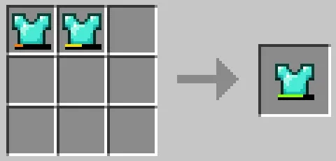 作業台のクラフトグリッドでダイヤモンドのチェストプレートを合成