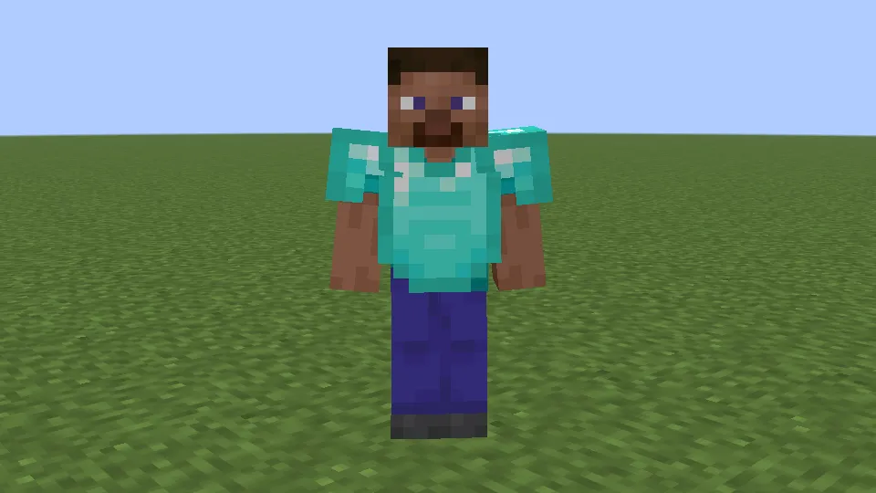 ダイヤモンドのチェストプレートを装備しているプレイヤー