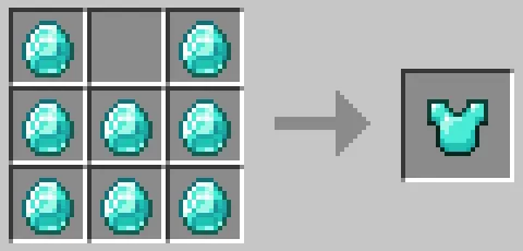 ダイヤモンドのチェストプレートのクラフト方法