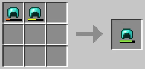 作業台のクラフトグリッドでダイヤモンドのヘルメットを合成