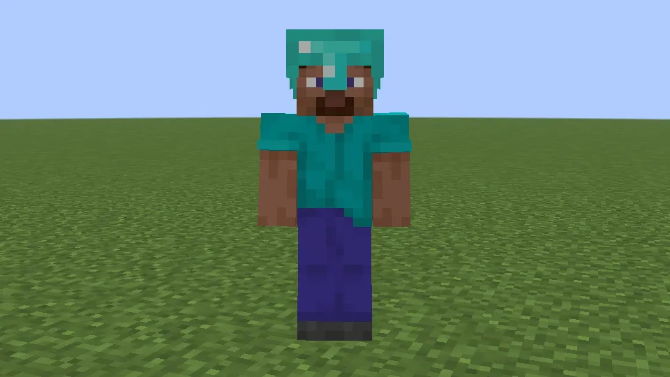 ダイヤモンドのヘルメットを被っているプレイヤー