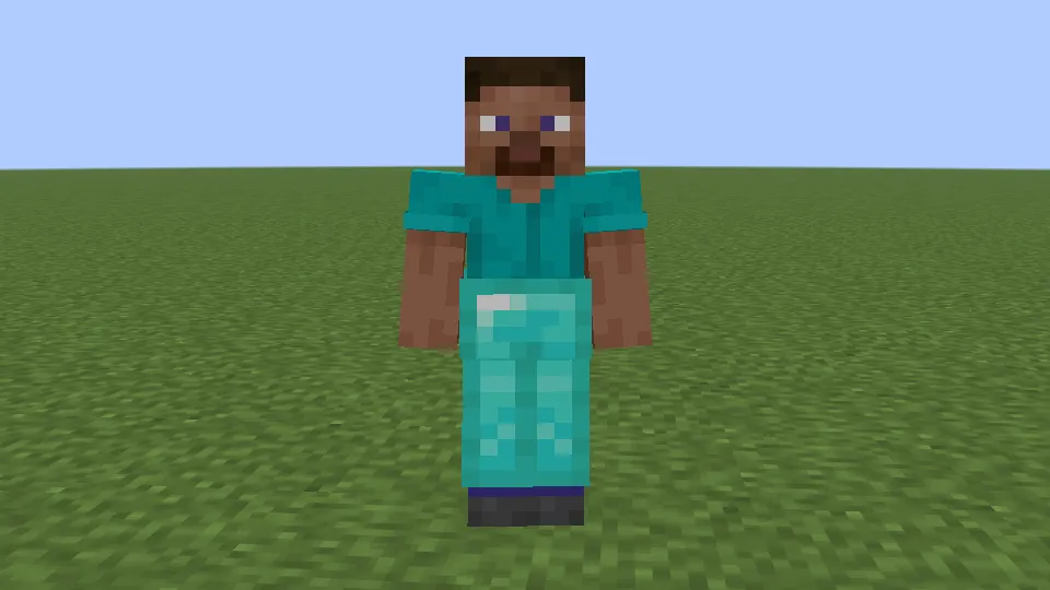 ダイヤモンドのレギンスを装備しているプレイヤー