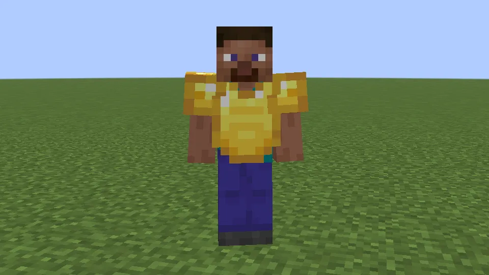 金のチェストプレートを装備しているプレイヤー