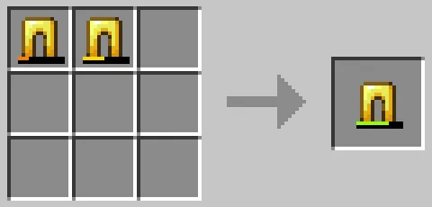 作業台のクラフトグリッドで金のレギンスを合成