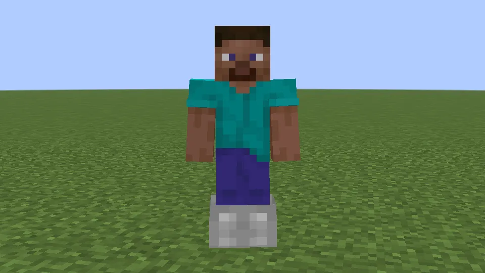 鉄のブーツを装備しているプレイヤー