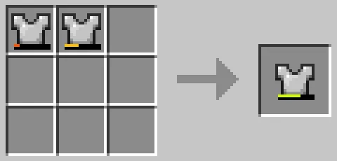 作業台のクラフトグリッドで鉄のチェストプレートを合成