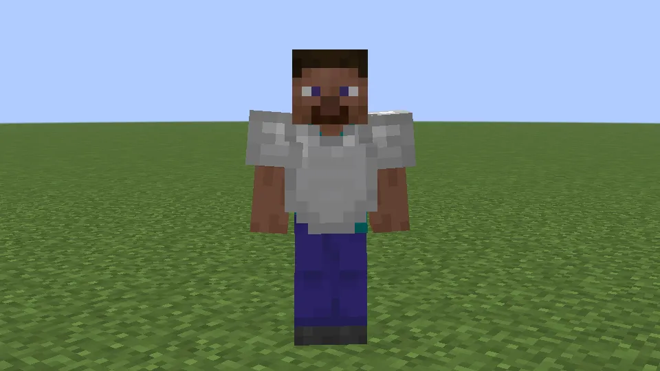 鉄のチェストプレートを装備しているプレイヤー