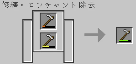 砥石で鉄のクワを合成