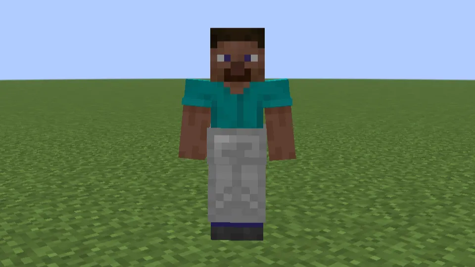 鉄のレギンスを装備しているプレイヤー