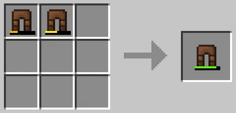 作業台のクラフトグリッドで革のズボンを合成