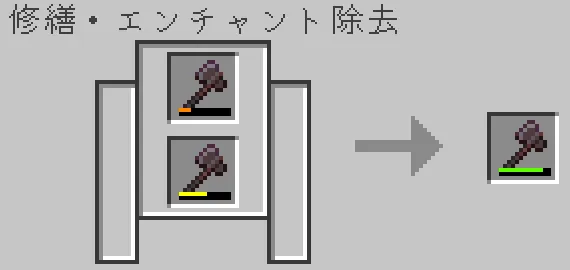砥石でネザライトの斧を合成