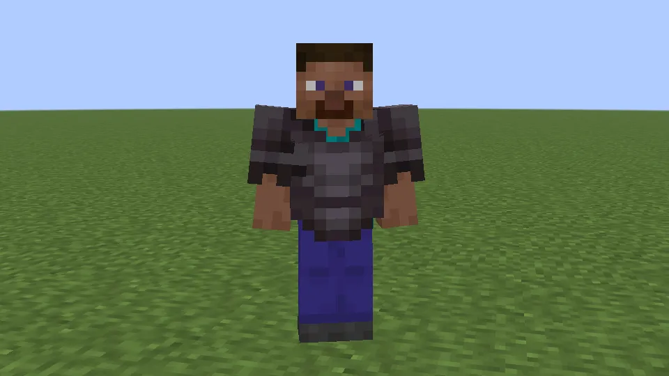 ネザライトのチェストプレートを装備しているプレイヤー