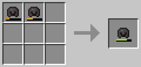 作業台のクラフトグリッドでネザライトのヘルメットを合成