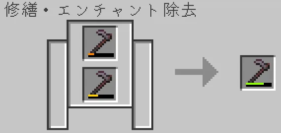 砥石でネザライトのクワを合成