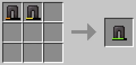 作業台のクラフトグリッドでネザライトのレギンスを合成