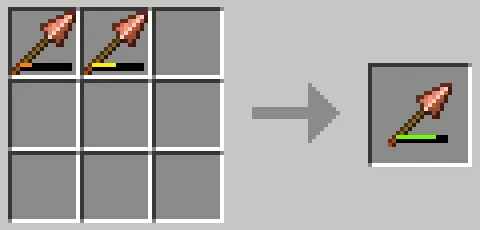 作業台のクラフトグリッドで銅の槍を合成