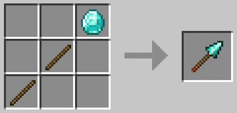 ダイヤモンドの槍のクラフト方法