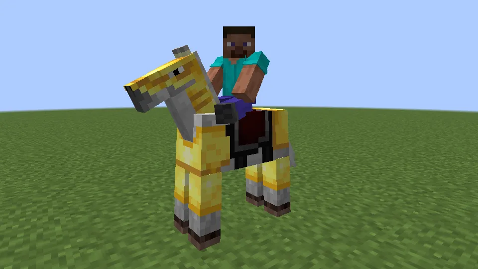 金の馬鎧を装着したウマ