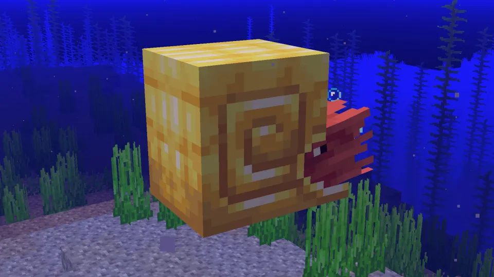 金のオウムガイの鎧を装着したオウムガイ