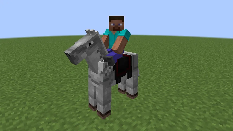 鉄の馬鎧を装着したウマ