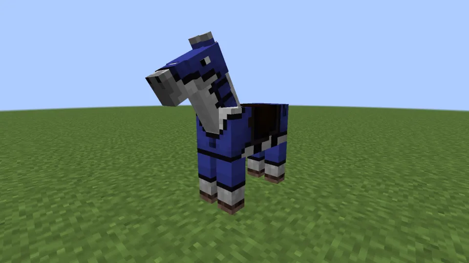 染色した革の馬鎧を装備