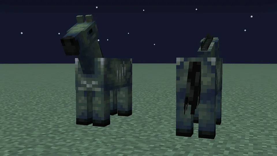 ゾンビホースの前後を並べた見た目