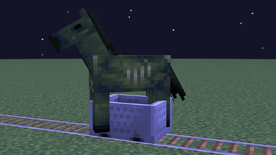 ゾンビホースをトロッコに乗せる様子