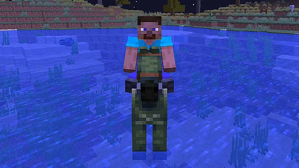 ゾンビホースに騎乗したまま水面に浮かぶ