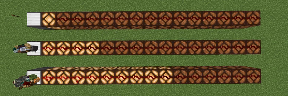 重量用感圧板が発信するレッドストーン信号例