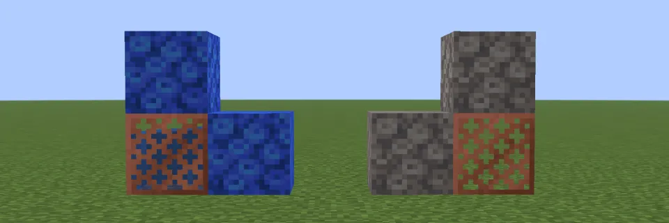 水に触れたクダサンゴブロックと死んだクダサンゴブロック