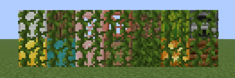 ツタを設置するブロックの例