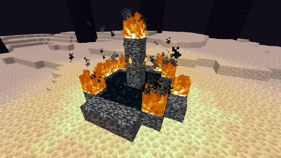 ジ・エンドで岩盤に着火している様子