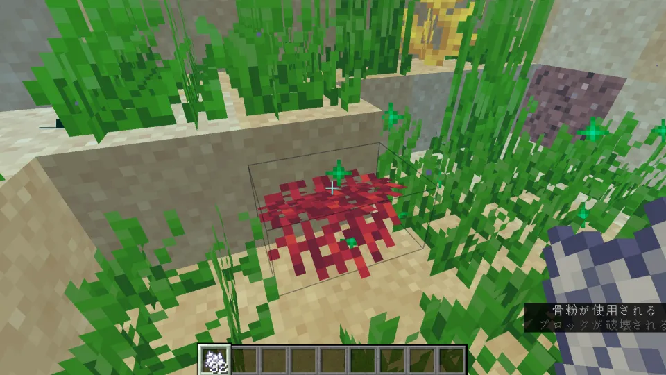 ミレポラウチワサンゴを骨粉で生成