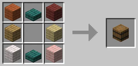 歪んだハーフブロックを使った樽のクラフト方法