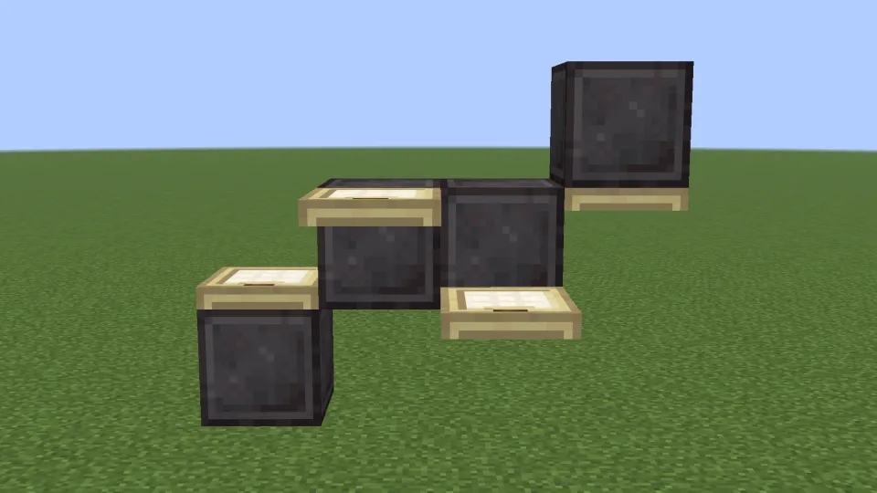 左から上側・側面（上下）・下側に向かって設置