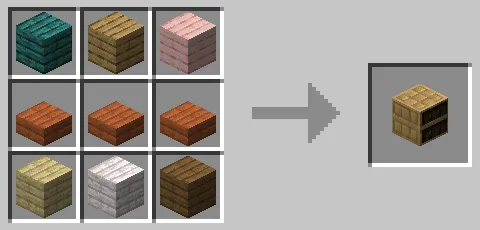 アカシアのハーフブロックを使った模様入りの本棚のクラフト方法