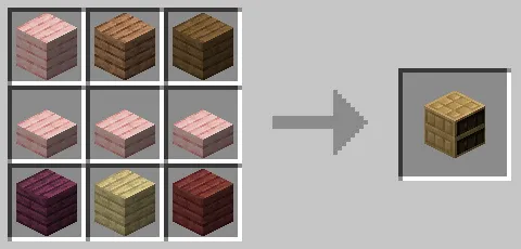 サクラのハーフブロックを使った模様入りの本棚のクラフト方法